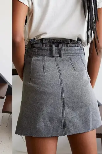 Free People East Of Eden Denim Mini Skirt Size 31 NWOT $78