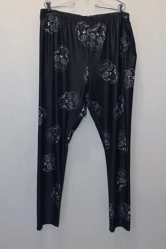 Lily By Firmiana Skull Leggings Black White Women’s 4X Gothic Artsy