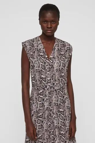 ALLSAINTS ππ Tate Misra Asymmetric Hem Dress ~ Python Snake Print Large L NWOT