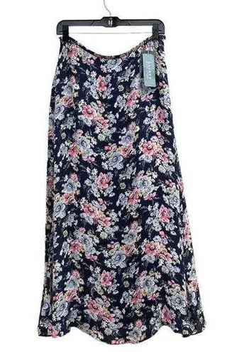 Ralph Lauren Lauren  Palm Beach Navy Floral Cottagecore Maxi Skirt NWT 10