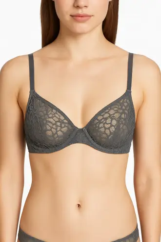 La Perla Studio 2 Lace Underwire Bra Gray Size 32B NWT