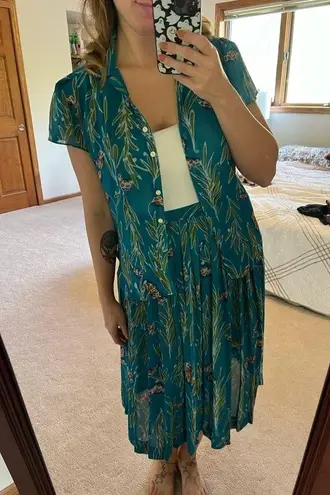 Vintage Tropical Shirt & Skirt Set Campus Casuals of California size Medium