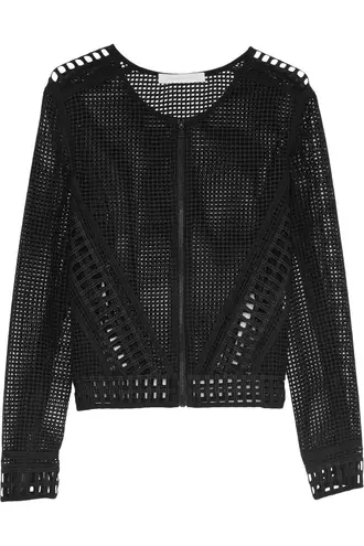 Jonathan Simkhai women’s black Grid mesh jacket size extra small XS