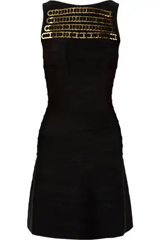 Herve Leger NWOT women’s Heidi woven chain detail A-line bandage dress S small