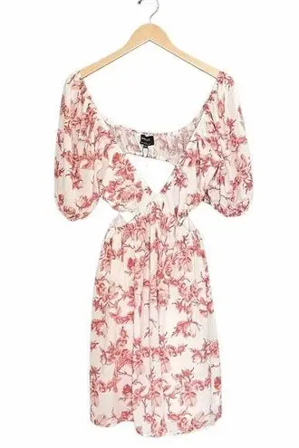 Bardot NWT Dress Eden Floral Minidress Red & White Print Women’s Size Medium NEW