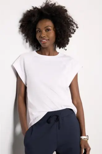 Evereve Nora White Muscle Tee - Size - Large