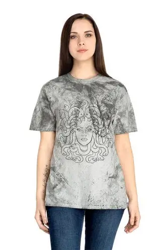 Handmade Black Bleach Tee w/ Medusa Design Size XL Grunge Graphic
