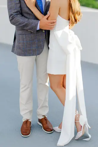 Meshki Meredith Strapless Bow Mini Dress