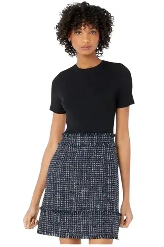 TED BAKER LONDON FEARNIC COMBO METALLIC THREAD Tweed Pencil SHORT SLEEVE DRESS White Size 10