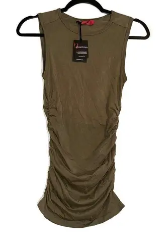 n:philanthropy NWT Buenos Side Ruched Tank in Martini Olive XS