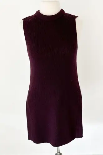 Aritzia Wilfred Palmier Sleeveless Crew Neck Tunic Wool Sweater Purple | Small