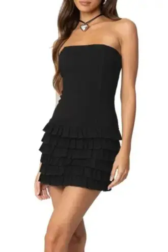 Edikted NWT! Strapless Tiered Ruffle Hem Minidress Size M