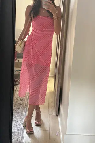 Urban Outfitters Pink Patterned Midi Dress