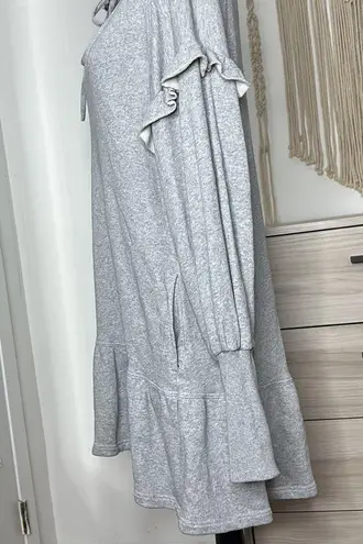 Something Navy EUC Grey Long Sleeve Cotton Sweater dress size Medium