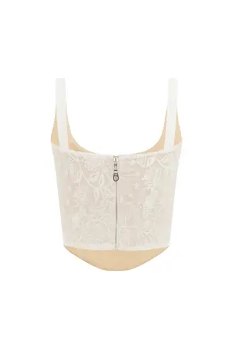 With Jean NWT  Cindy Corset Dahlia in Embroidered Floral