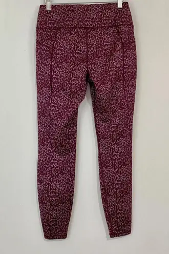 All In Motion Women's Athletic Legging Maroon Print Size Small EUC