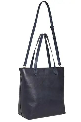 Madewell New  Medium Leather Zip Top Tote Dark Baltic Blue Purse Bag