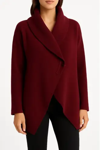 margaret o'leary Hooded Cashmere Wrap Sweater Sz XS Red Fairytale Cozy