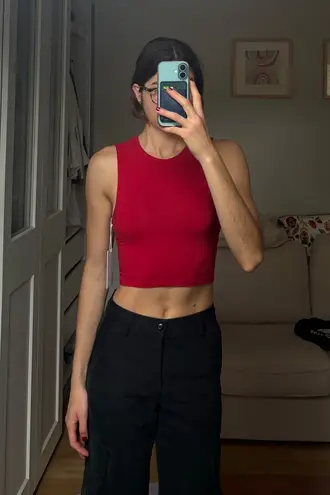 Reformation  cropped red tank top - Image 1