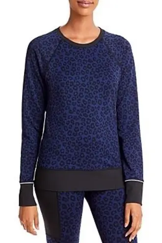 AQUA  Cheetah Jacquard Crewneck Long‎ Sleeve Tee Size Small - Image 1