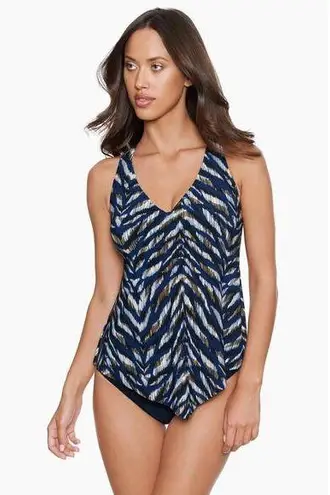 Magicsuit Taylor Printed Tankini Swimsuit Top in Neutral Territory Size 16 NWT Black