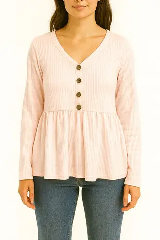 Boutique Brand Size Medium Ballet Pink Thermal Bohemian Style Top