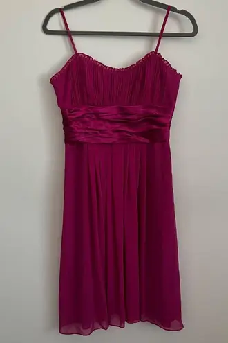 Democracy Y2K Magenta Spaghetti Strap Chiffon Cocktail Dress-Size 6