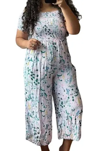 FOR THE REPUBLIC Women's Small Lavender Floral Romper Cottagecore Easy On