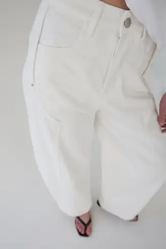 Oak + Fort White Workwear Barrel Jeans