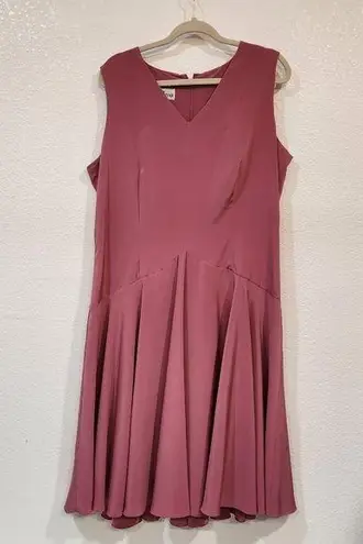 Jack Bryant 1920s Vintage Dusty Rose Pink Drop Waist Sleeveless Dress Black Size 14W