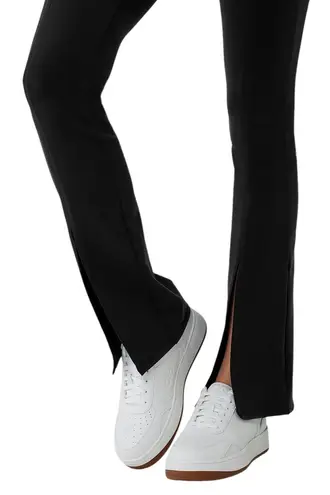 Alo Yoga Airbrush High-Waist Flutter Legging Black Flare Split Leg Size S