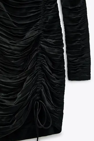 ZARA Limited Edition Black Satin Bodycon Dress