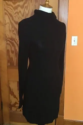 SO  black turtleneck sexy sweater dress