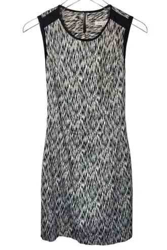 Sandro Sleeveless Round Neckline Open Back Mini Dress in Heather Grey/Black