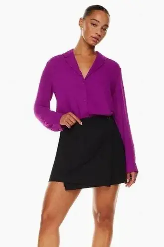 Babaton NWT Monocle Button Up Long Sleeve Shirt in Ube Purple Size XS