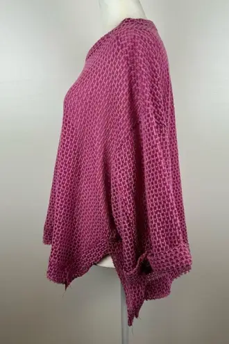 Umgee  Crochet Knit Pink Sweater‎ Size Large Oversized Flowy Boho