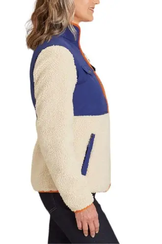 Duluth Women's Sherpa Blue Cream Colorblock Full Zip Jacket Medium Item 85806