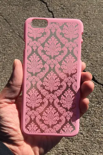 iPhone 6Plus/ 6s Plus Fashion Flower Lace Shockproof Hard Case Pink Multiple