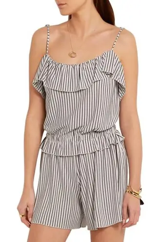 See By Chloe women’s ruffled striped jersey playsuit romper size US 6 small