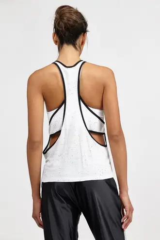 Koral Activewear Vortex off-white speckled layered jersey tank top size S small