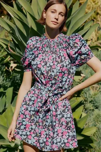 Roberta Roller Rabbit Roller Rabbit Manusa Ainsley Mini Dress Black Floral Print Size XL