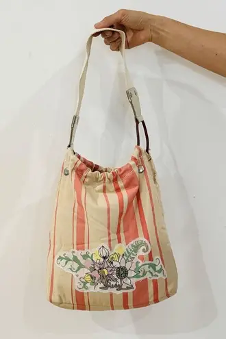 Diesel Y2K vintage cotton and leather small shoulder bag EUC