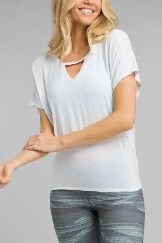 prAna | White Linden V-Neck Top