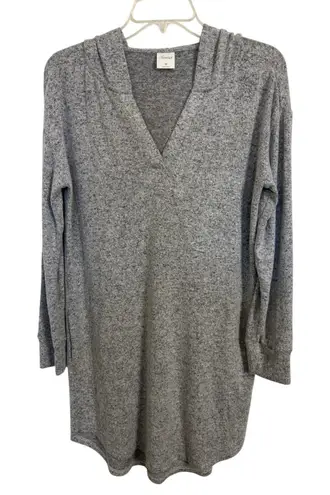 Soma Gray Hooded Cozy Long Sleeve Sleepshirt Nightgown Pajama Size Medium