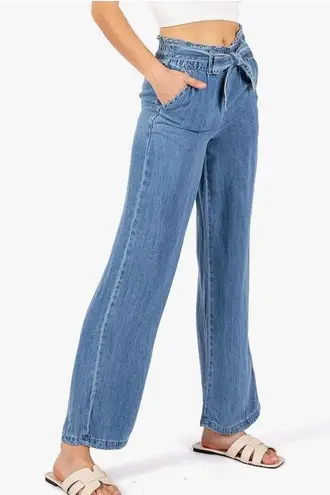 Wax Jean NWT, Wide Leg Stretchy Waist Belted Lyocell Pants, Sz 5/27