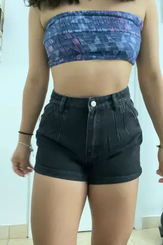 ZARA Black Denim High Waisted Shorts