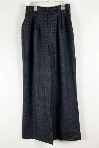 Nasty Gal  Gray Checkered Super Wide Leg High Rise Trouser Pants, Size 6