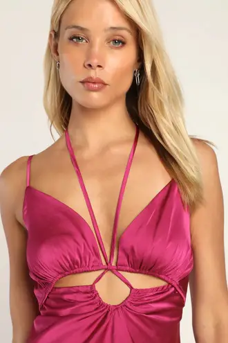 Lulus Pink Holiday Cut Out Dress