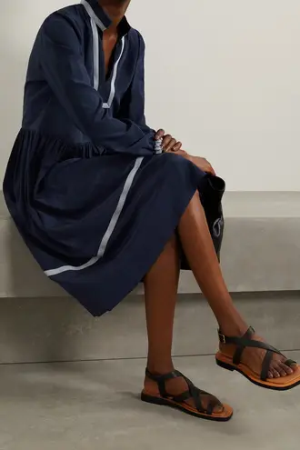 See By Chloe SEE BY CHLOÉ Satin-Trimmed Silk-Crepe Midi Dress