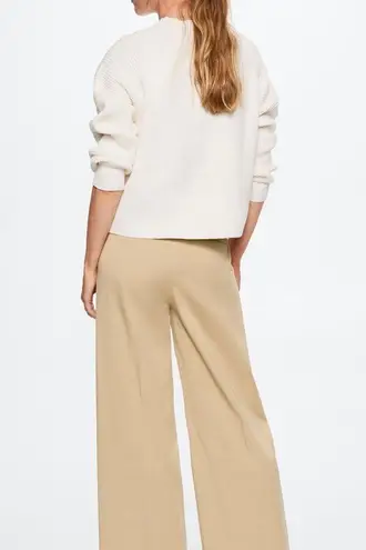 Mango  Pleat detail cotton trousers